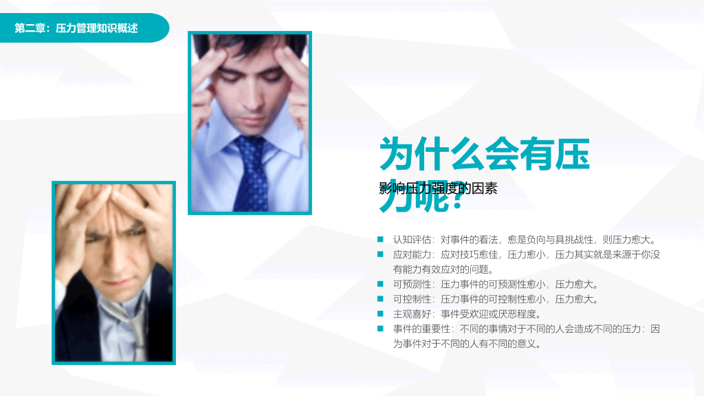 压力管理心理调节培训PPT模板
