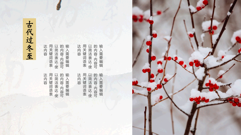 黄色清新中国风教育冬至传统节日PPT模板-9
