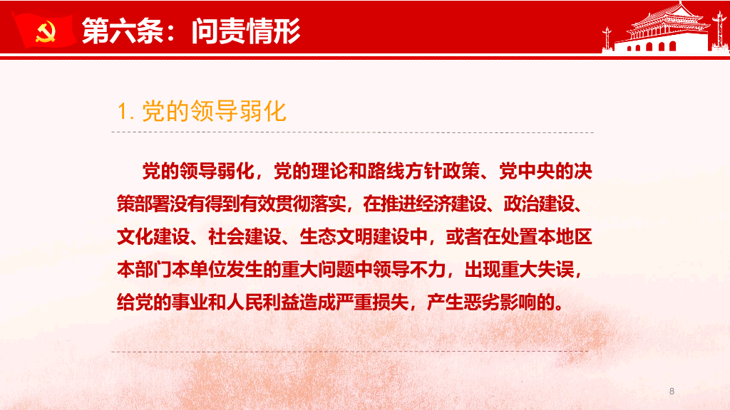 共产党问责条例讲座PPT模板