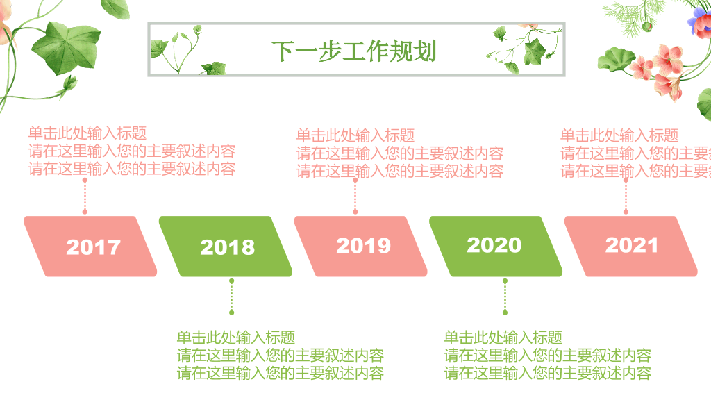 唯美小清新竞聘述职PPT模板