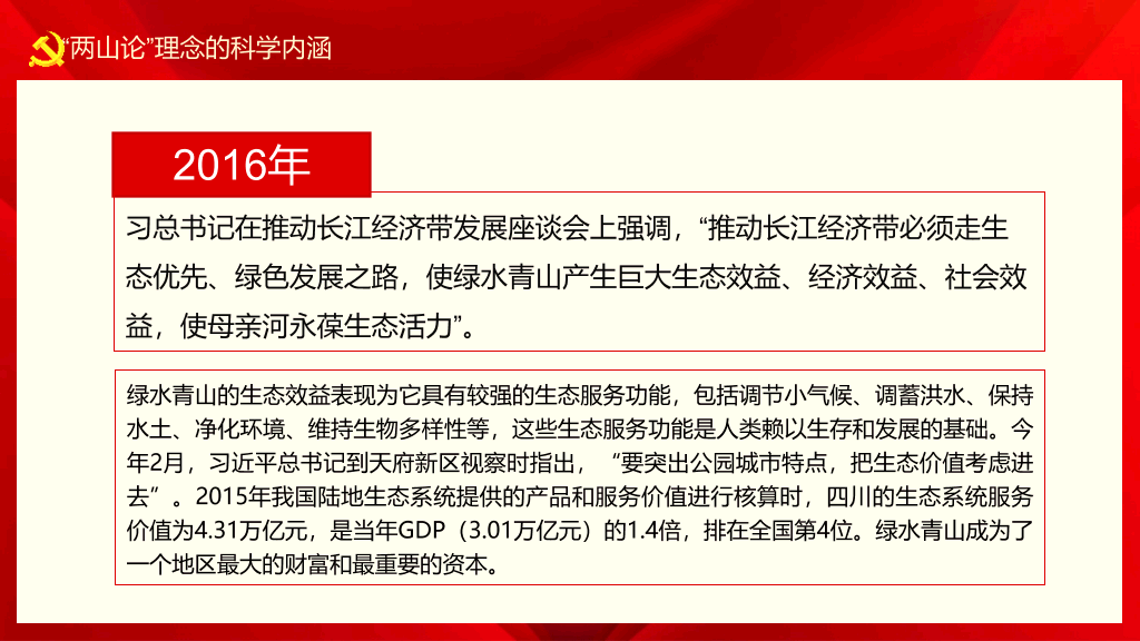 绿水青山两山论PPT模板