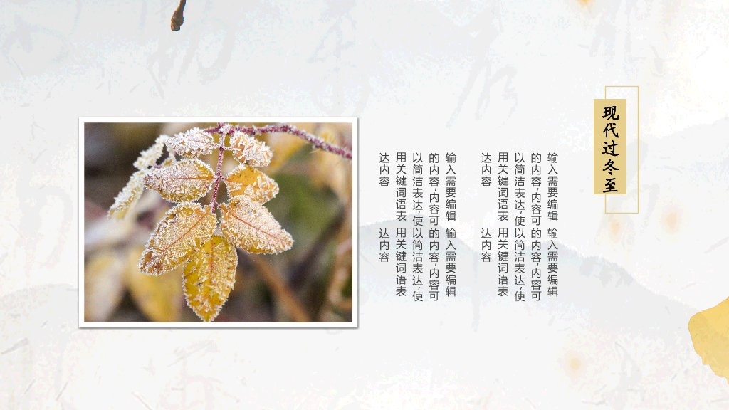 黄色清新中国风教育冬至传统节日PPT模板-17