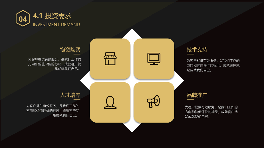 简约大气黑金商务PPT模板
