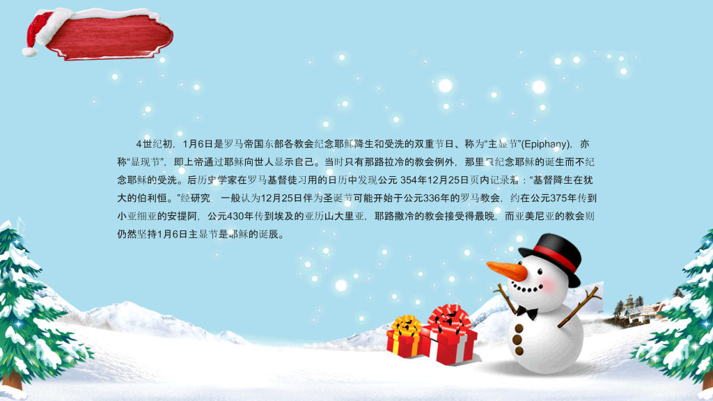 圣诞节习俗介绍PPT模板