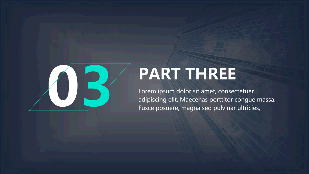简约线条平行四边形PPT模板