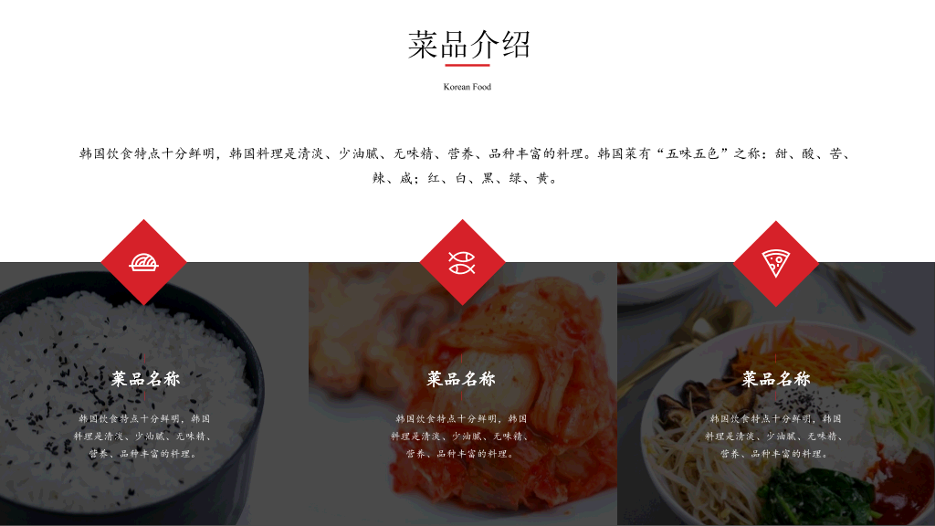韩国料理连锁加盟介绍PPT模板