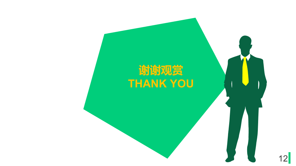 清新黄绿色块毕业答辩PPT模板