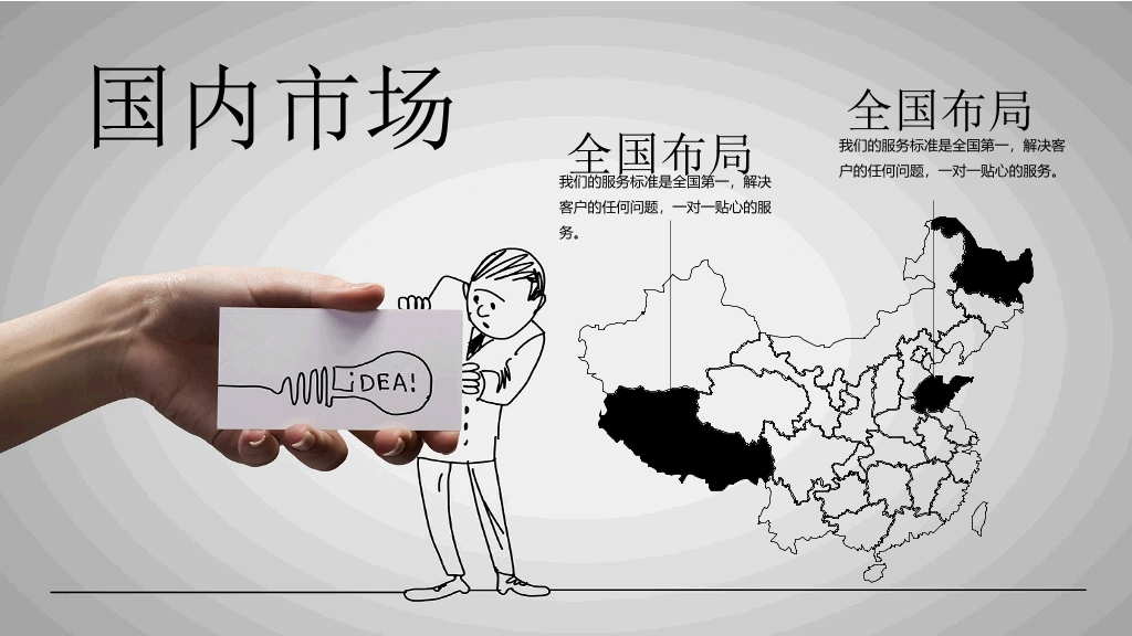 创意手势手绘公司介绍PPT模板
