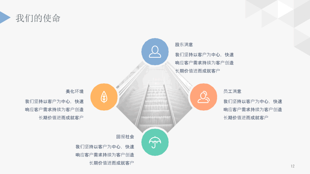 简洁创意三角公司介绍PPT模板