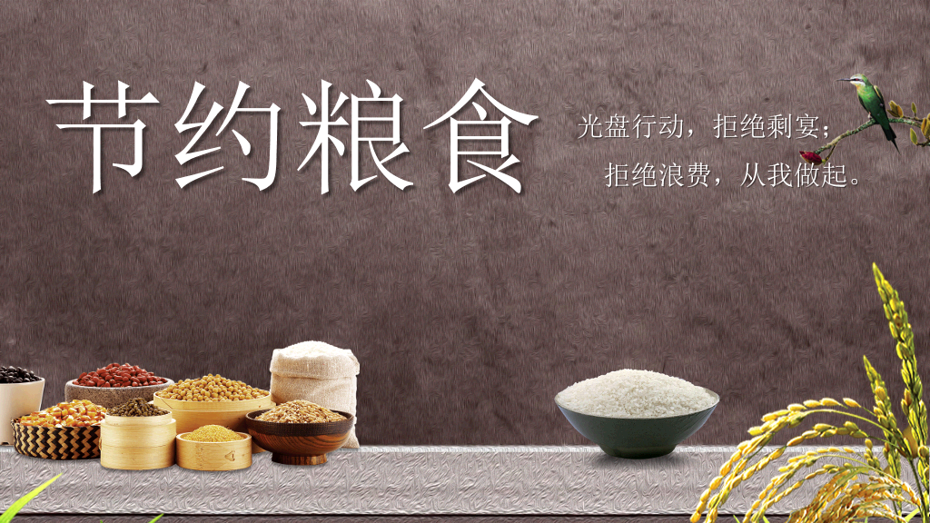 节约粮食光盘行动PPT模板