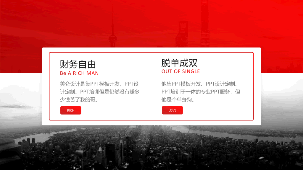 红色杂志风年终报告PPT模板
