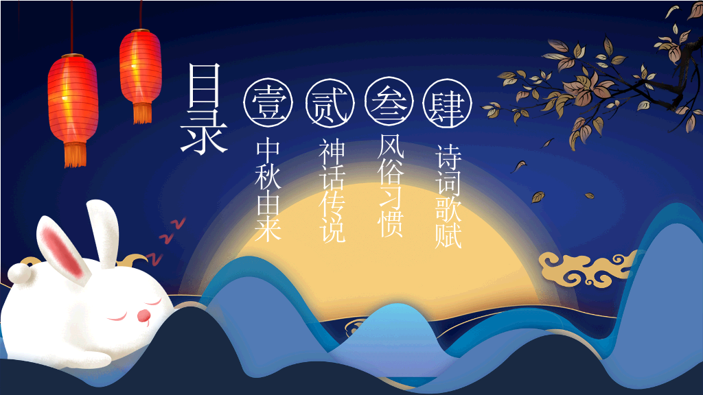 中秋节主题班会PPT模板
