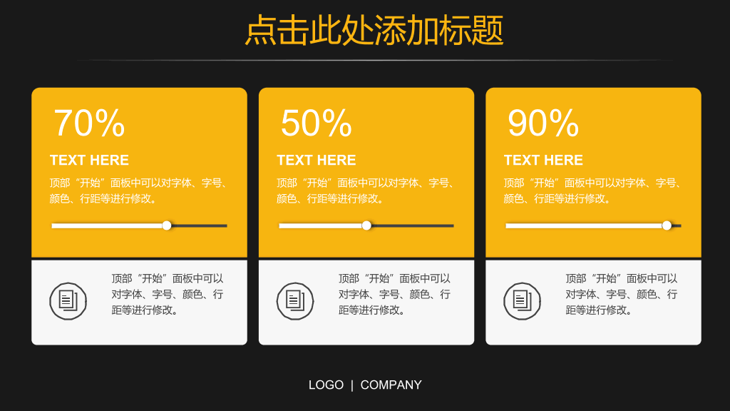 黑黄配色商务报告PPT模板