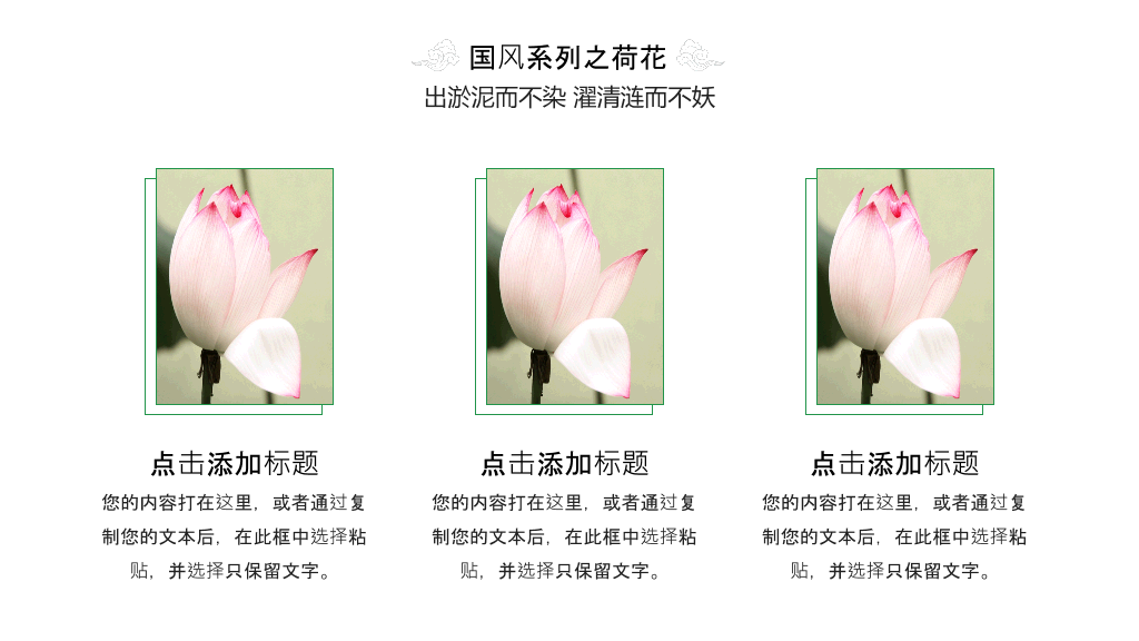 淡雅唯美荷花中国风PPT模板