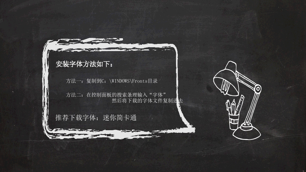 创意卡通黑板粉笔字PPT模板