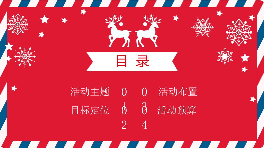 红色喜庆圣诞节PPT模板