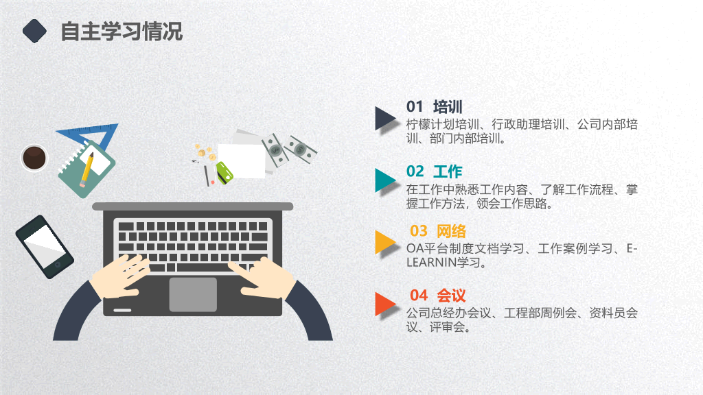 矢量趣味述职报告PPT模板