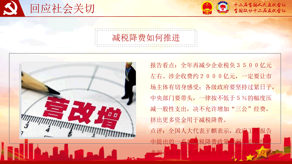 全国两会解读聚焦两会PPT模板
