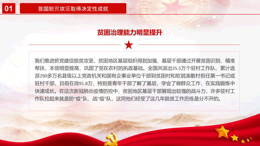 打赢脱贫攻坚战PPT模板