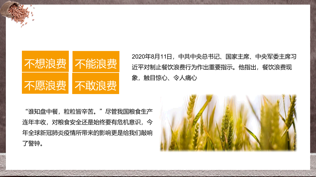 节约粮食光盘行动PPT模板