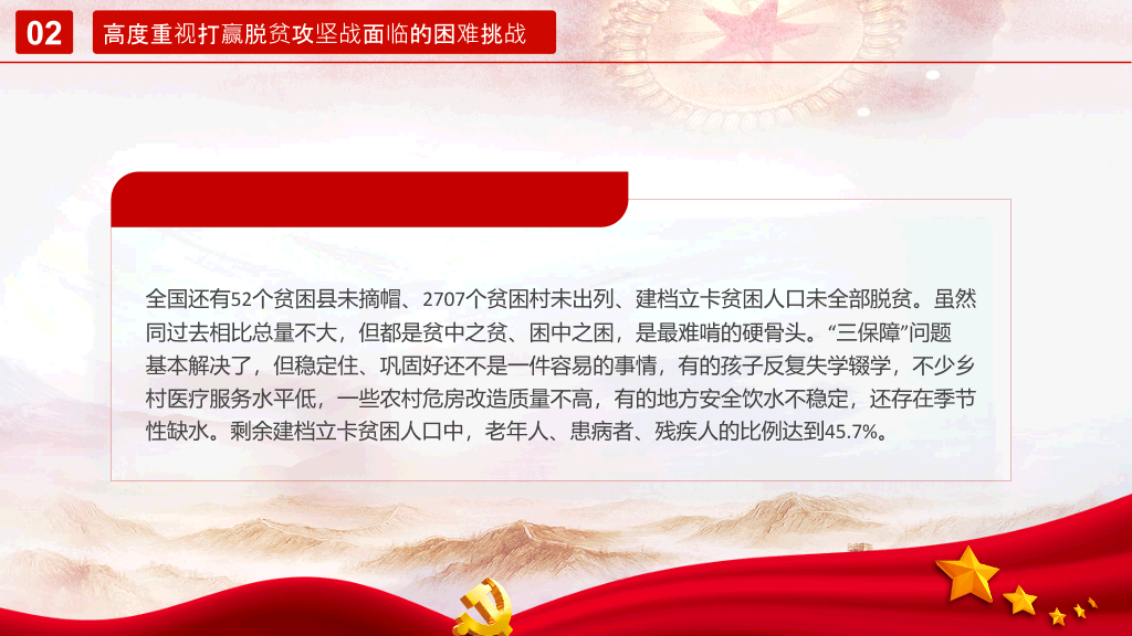 打赢脱贫攻坚战PPT模板