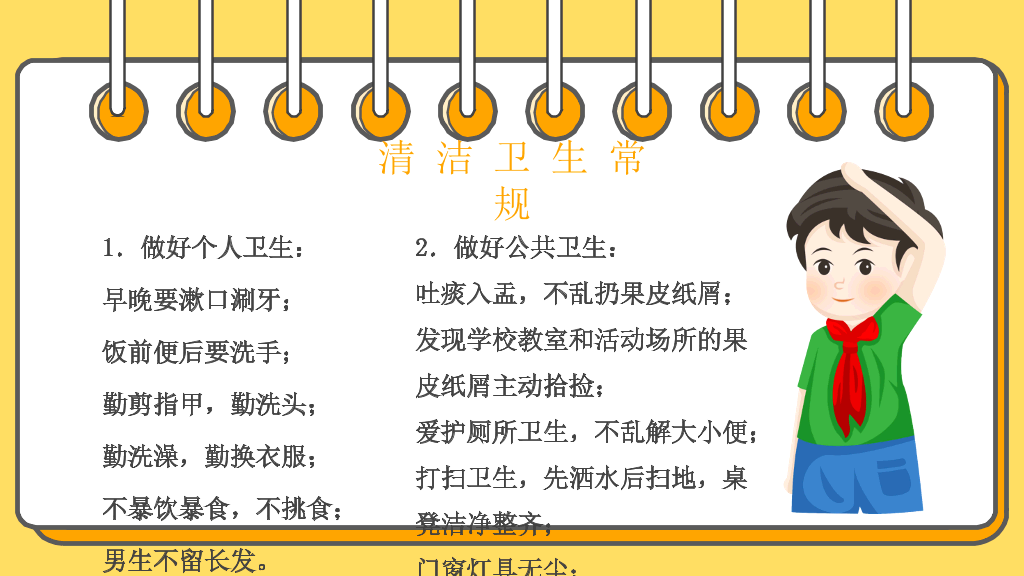 小学生日常行为规范PPT模板