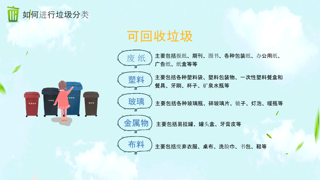 垃圾分类变废为宝PPT模板
