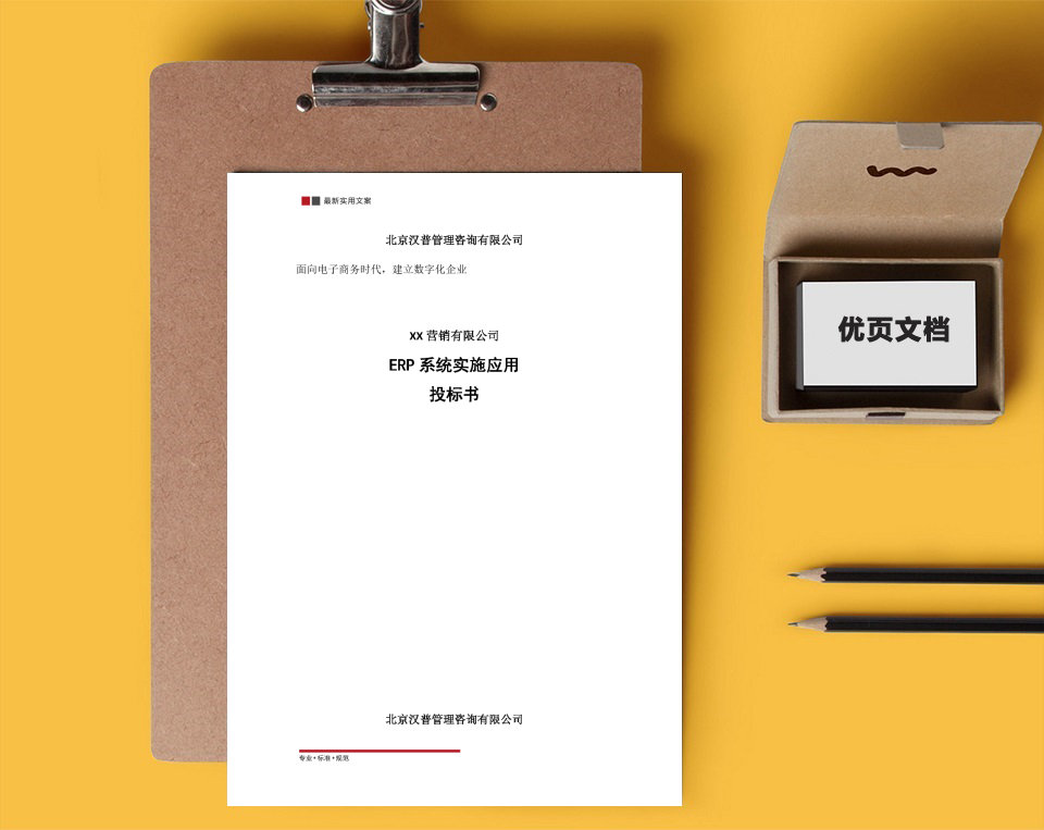 XX营销有限公司ERP系统实施应用投标书(实用文案)