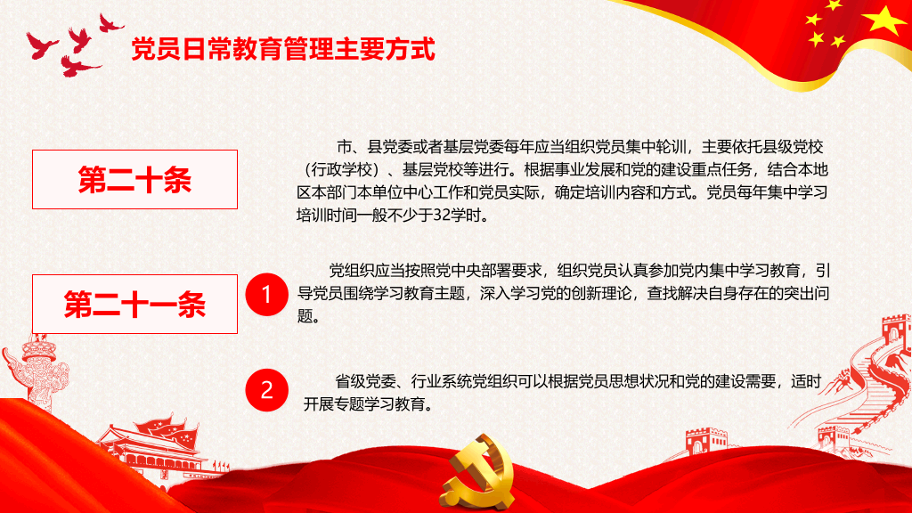 党员教育管理工作条例解读PPT模板