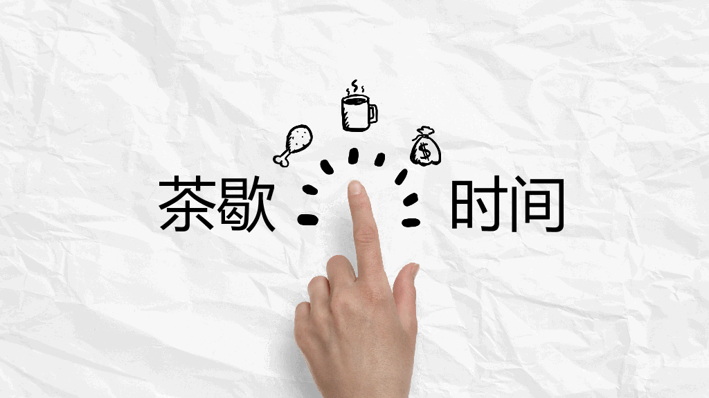 创意手绘动态手势PPT模板