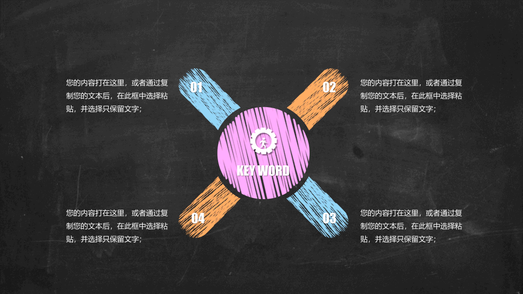 创意彩色铅笔黑板PPT模板