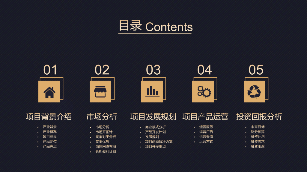 高端黑金商业计划书PPT模板