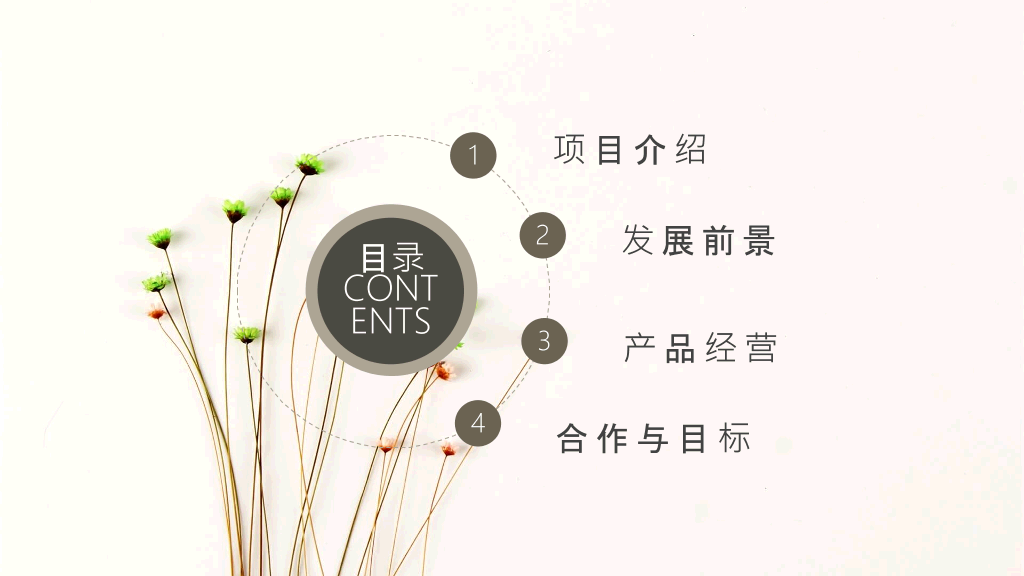 简约淡雅文艺清新绿植PPT模板