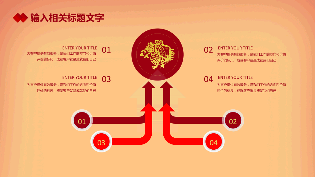 中国传统剪纸风工作汇报总结新年年会PPT设计-6