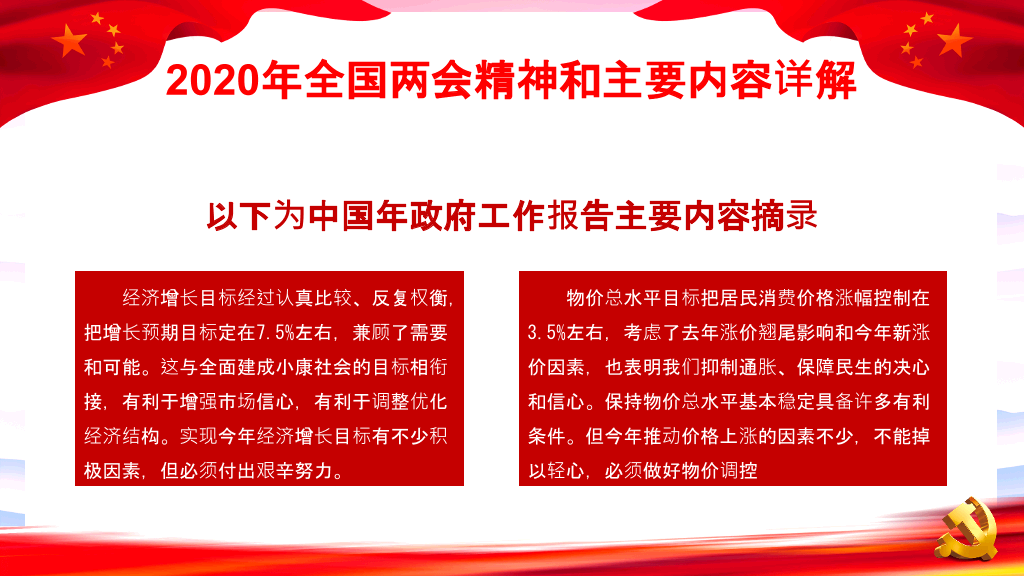两会报告解读PPT模板