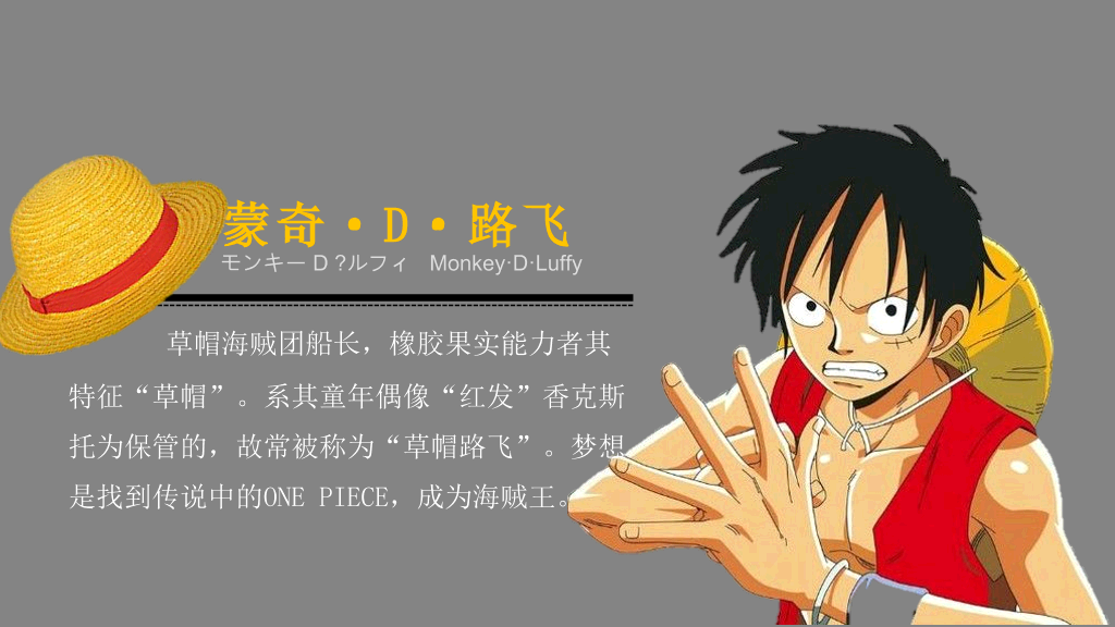 海贼王主要人物介绍PPT