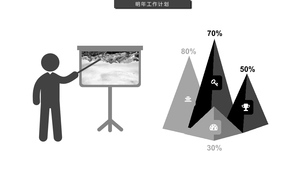 素色黑灰工作述职报告PPT模板