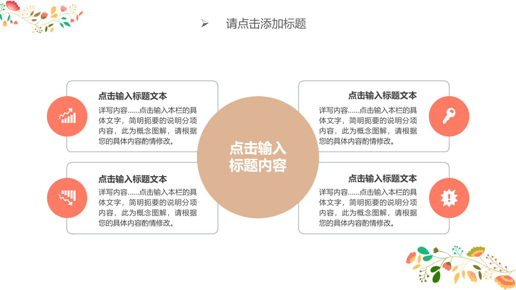 唯美自然花朵工作汇报PPT模板