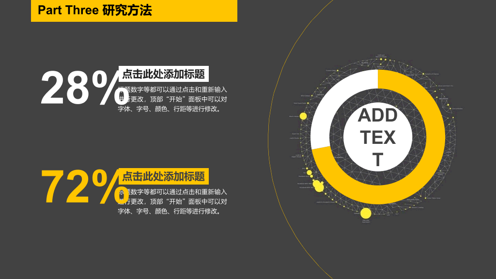 简约黑黄配色论文答辩PPT模板
