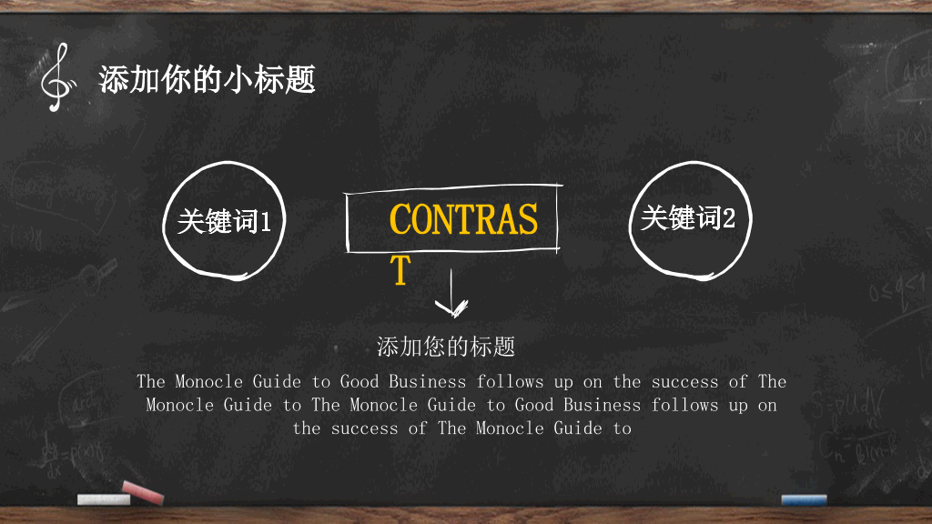 创意手绘黑板粉笔字PPT模板