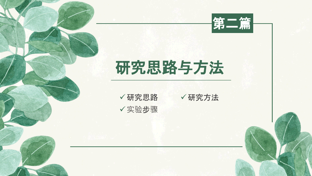 清新叶子毕业设计答辩PPT模板