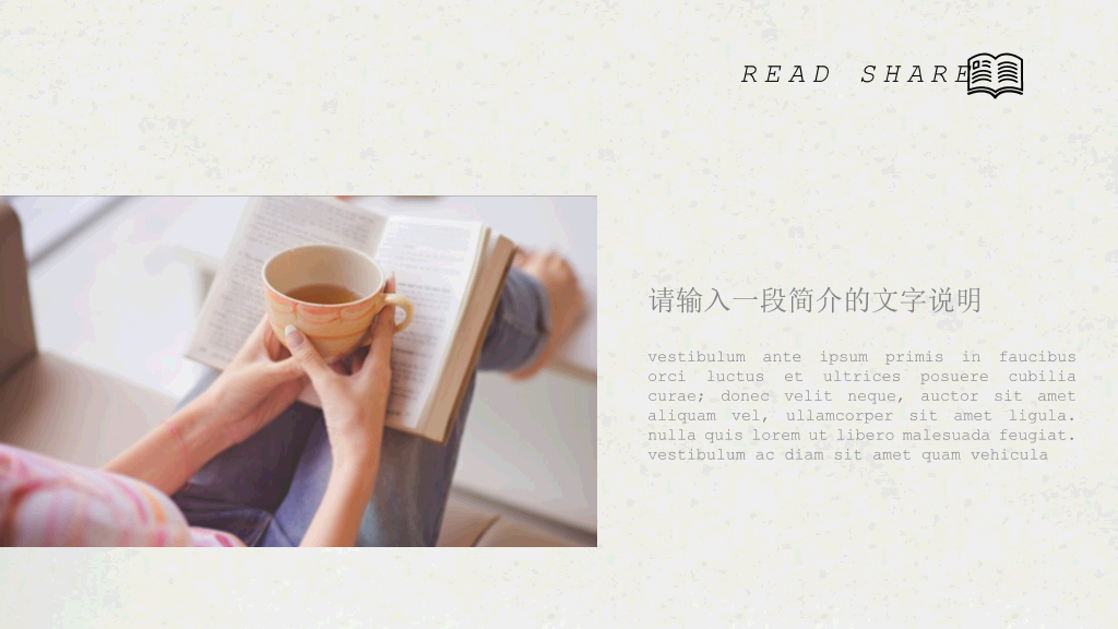 简约素雅读书分享PPT模板