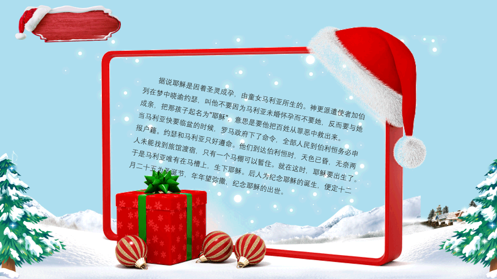 圣诞节习俗介绍PPT模板