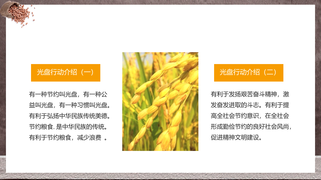 节约粮食光盘行动PPT模板