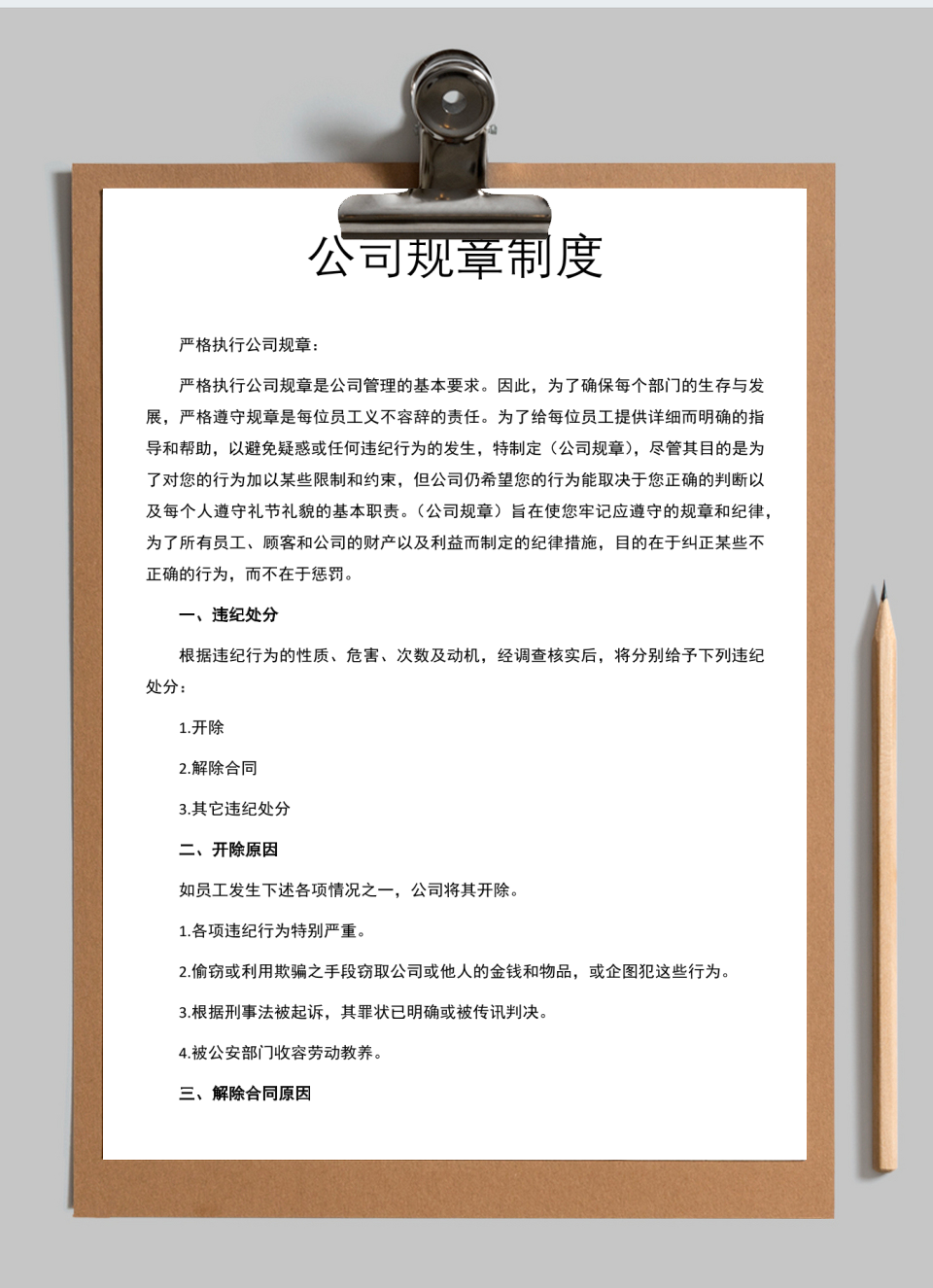 公司规章制度
