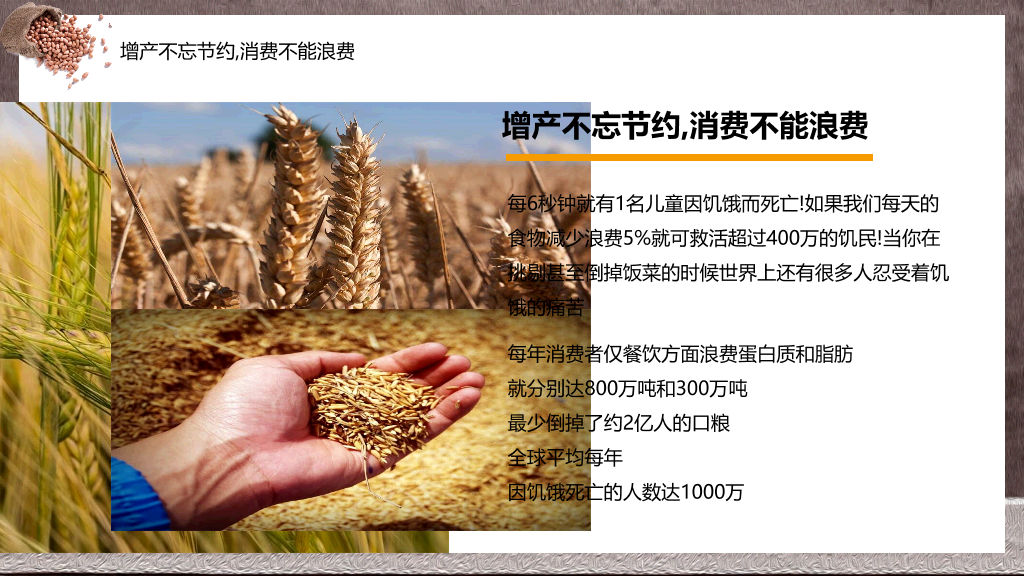 节约粮食光盘行动PPT模板