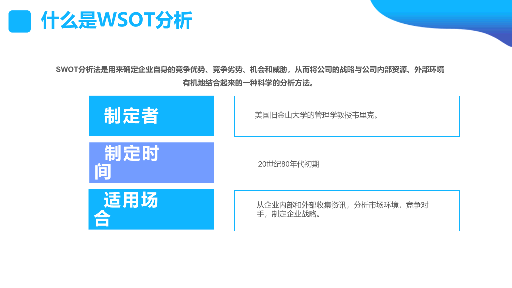 SWOT分析培训课件PPT模板