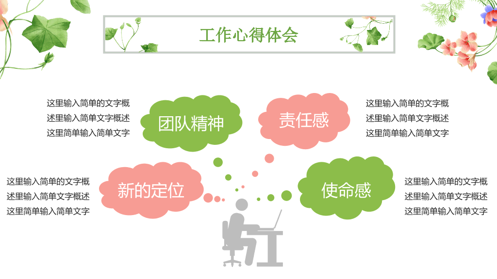 唯美小清新竞聘述职PPT模板