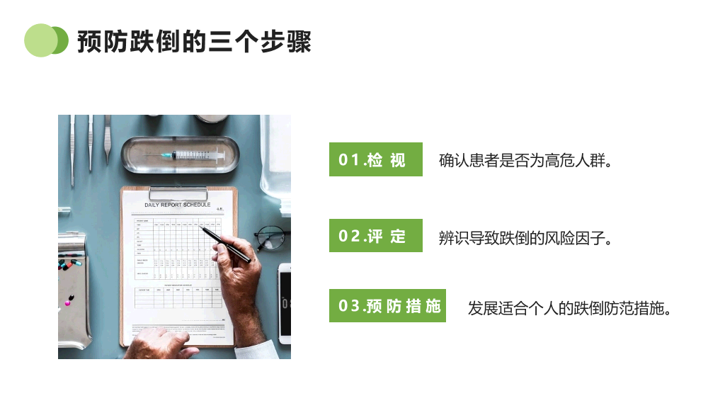 跌倒的预防及护理PPT模板