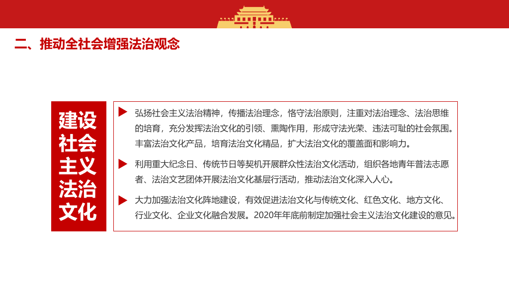 法治社会建设实施纲要PPT模板